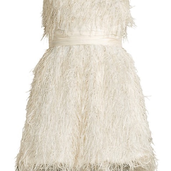 Remi Faux-Feather-Trimmed Strapless Dress - Picture 8 of 9